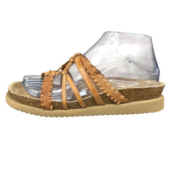 Mephisto Women’s Brown Leather Strappy Slide Sandal Size 37 US 7 - Picture 3 of 12